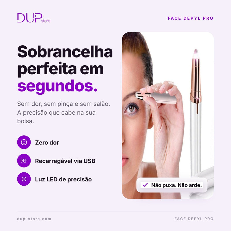 Caneta Depiladora de Sobrancelha - Face Depyl Pro
